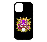 Pieuvre Drummer Rock Drum Kit Lightning Cartoon Music Art Coque pour iPhone 12/12 Pro