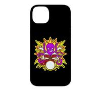 Pieuvre Drummer Rock Drum Kit Lightning Cartoon Music Art Coque pour iPhone 14 Plus