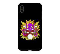 Pieuvre Drummer Rock Drum Kit Lightning Cartoon Music Art Coque pour iPhone XS Max