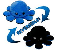 Pieuvre En Peluche Réversible En Peluche Double Face - Bleu Et Noir