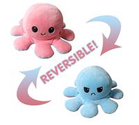 Pieuvre En Peluche Réversible En Peluche Double Face - Rose Et Bleu Clair