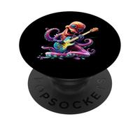 Pieuvre fantaisiste Rock Star Jouant de la Guitare électrique PopSockets PopGrip Adhésif
