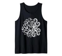 Pieuvre Florale décorative Demi Lotus Tribal Blanc Débardeur