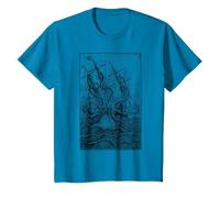 Pieuvre Géante Bateau Pirate Vintage Kraken Sailing Squid T-Shirt