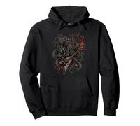 Pieuvre Jouant de la Guitare électrique Heavy Metal Head Kraken Sweat à Capuche