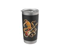 Pieuvre jouant de la guitare électrique Rock Music Kraken Gobelet isotherme en acier inoxydable double paroi