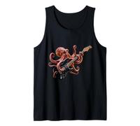 Pieuvre Jouant de la Guitare électrique Rock Music Kraken Musicien Débardeur