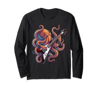 Pieuvre Jouant de la Guitare électrique Rock Music Kraken Musicien Manche Longue