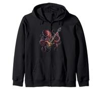 Pieuvre Jouant Guitare électrique Heavy Metal Head Kraken Sweat à Capuche