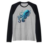 Pieuvre Mignonne Illustration Cartoon Océan Manche Raglan