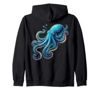 Pieuvre Mignonne Illustration Cartoon Océan Sweat à Capuche