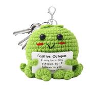 Pieuvre Positive d'animaux au Crochet, Poulpe Positif Amusant | de Poulpe Positive tricotée avec Carte d'encouragement, décorations tissées à la Main, poupées à Collectionner pour Amis