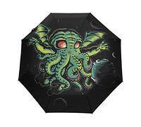 Pieuvre Vert Diable Parapluie Pliant Ouverture et Fermeture Automatique Protection UV Parapluies Pliant Coupe-Vent Ultra-léger pour Voyager Plage Femmes Enfants Fille