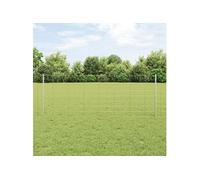 Pieux De Clôture Vidaxl 11 Pcs U-Channel 80 Cm En Acier Galvanisé, Clôture De Champ Vidaxl 0,8x50 M En Acier Galvanisé