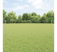 Pieux de clôture vidaXL 11 pcs U-Channel 80 cm Acier galvanisé, Clôture hexagonale vidaXL 0.8x25 m Acier galvanisé