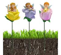 Pieux décoratifs de jardin | Lot de 3 figurines miniatures | Figurines de jardin de fées | Pour chemin de randonnée terrasse cour arrière pelouse aménagement paysager décoration de Noël et jours