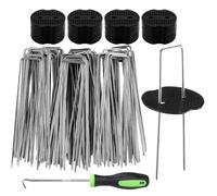 Pieux paysagers - Clous paysagers | 50 pièces Poteaux de Paysage de pelouse | pour Les Arbres en Plein air Passerelle Arrière-Patio Allée Tente Tuyau Bâche Clôture Câble