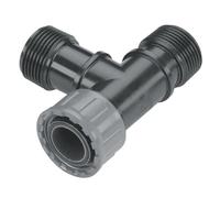 Pieza en T para válvula Con 1x1" rosca int. y 2x1" rosca ext. Para la conexión de la válvula ocupando poco espacio. Unión sencilla mediante tuerca loca. A granel.