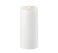 Piffany Copenhagen Uyuni Lighting Pillar Bougie LED à mèche profonde 7,8 x 15 cm Cire véritable Blanc - Fonction minuterie 6 heures - Pas de risque d'incendie, pas de suie et pas d'odeur
