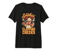 Pig BBQ Clapping Cheeks de Smokin Meats T-Shirt Haut de Gamme