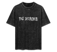 Pig Destroyer Logo Black T-Shirt Printed Tee Graphic Top for Men Unisex Shirt L