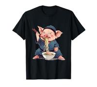 Pig Eating Ramen Kimono Karaté Bol Ramen T-Shirt