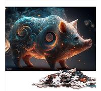 Pig Jigsaw Puzzle 1000 Pieces Wooden Jigsaw Puzzles Puzzling for Gift 50x75cm Jigsaw Puzzles for Adult