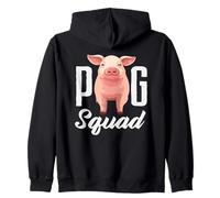 Pig Squad Team Crew Farmer Group Animal de la Ferme Rose Sweat à Capuche