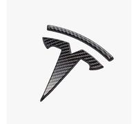 PiGene Emblèmes de Voiture Autocollants pour Tesla modèle 3 modèle Y 3D ABS Badges Volant Avant arrière décalcomanies Logo Accessoires,MYrear-Carbon