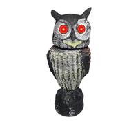 Pigeon - 42cm Effaroucheur d’Oiseaux Forme d'Hibou avec Yeux Clignotants et Son hululant, Anti-Oiseaux epouvantail- pour éloigner Pigeons Corbeau et Plus