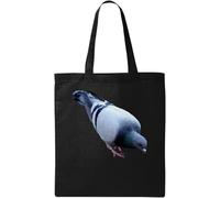 Pigeon Bird Urban Flying Rat Sac fourre-tout en coton écologique naturel Noir, Noir , Taille unique