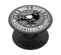 Pigeon Bird Will Sht on Everything you love Sarcasme drôle PopSockets PopGrip Adhésif