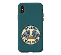Pigeon Chess Club Funny Bird Strategy Design Vieilli Coque pour iPhone X/XS