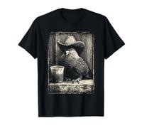Pigeon Cowboy Rustique avec café glacé Western Rancher T-Shirt