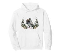 Pigeon Curieux avec Jumelles Vintage Observation des Oiseaux Humour Sweat à Capuche