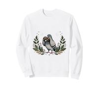 Pigeon Curieux avec Jumelles Vintage Observation des Oiseaux Humour Sweatshirt