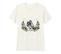 Pigeon Curieux avec Jumelles Vintage Observation des Oiseaux Humour T-Shirt Haut de Gamme