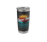 Pigeon Forge Tennessee Great Smoky Mountains Bear Retro Sun Gobelet isotherme en acier inoxydable double paroi