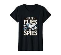 Pigeon If It Flies Spies Photographe Amoureux des Oiseaux T-Shirt Graphique avec Valeur