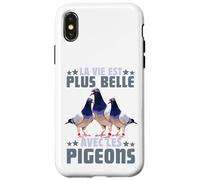 Pigeon La Vie Est Plus Belle avec Les Pigeons Colombophile Coque pour iPhone X/XS