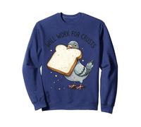 Pigeon Tenant Une Tranche de Pain Humour Animal drôle Sweatshirt