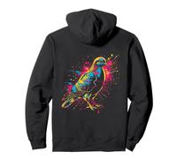 Pigeon Urbain Coloré en Néon avec Éclaboussures de Peinture Sweat à Capuche