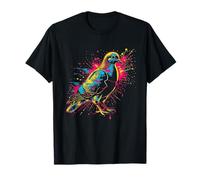Pigeon Urbain Coloré en Néon avec Éclaboussures de Peinture T-Shirt