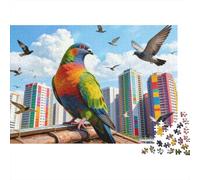 Pigeons dans Les scènes urbaines Puzzle 1000 Pièces Adultes Animaux Puzzles 1000 Pièces Durable Jeux De Puzzle Cadeau 38x26cm/1000pcs