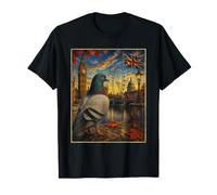 Pigeons Vintage Cool de Course de Pigeons British UK Union Flowers T-Shirt