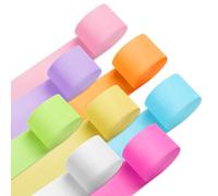 PIGETALE Lot de 8 rouleaux de papier crépon pour enfants, filles, décorations de fête d'anniversaire, mariage, fête prénatale (4,6 cm x 200 m) - Couleurs pastel
