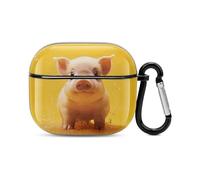 Piggy is Jumping Coque de protection intégrale antichoc pour écouteurs Bluetooth avec chargement sans fil avec porte-clés Cadeau personnalisé pour AirPods 3