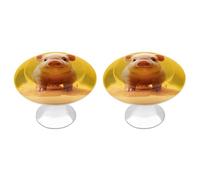Piggy is Jumping Lot de 2 boutons d'armoire de cuisine de style moderne pour la maison, le bureau, la cuisine