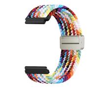 PIGLOLKINY Bande magnétique tressée 20/22mm, compatible for Garmin Vivoactive 3 4 5/Venu 2 Plus/Venu 3/Forerunner 255, bracelet de musique(Colorful,22mm Width)