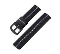 PIGLOLKINY Bracelet de montre en Nylon élastique 18/20/22mm for bracelet For Seiko for dégagement rapide Sport militaire for hommes(Black white-black,22mm)